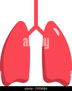 Flaches Design mit Lungensymbol. Editierbarer Vektor. Stock Vektor