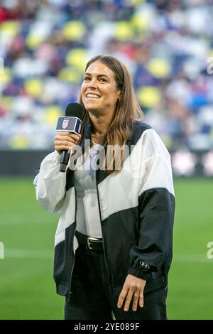 Nashville, Tennessee, USA. Oktober 2024. Kelley O’Hara von der United States Women’s National Team wird im GEODIS Park in Nashville, Tennessee, mit einer Rücktrittszeremonie geehrt. Quelle: Kindell Buchanan/Alamy Live News Stockfoto