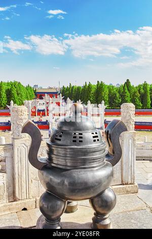 Lingxing Tor des kreisförmigen Mound Altars in der Anlage der Himmelstempel in Peking, China. Stockfoto