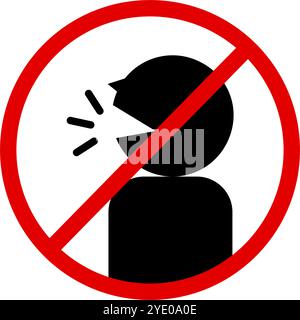Kein Sprechen. Keine Unterhaltung. Ruhig. Editierbarer Vektor. Stock Vektor
