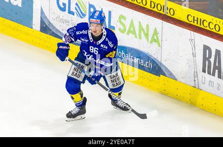 Kloten, Schweiz, 11. Oktober 2024: #86 Tyler Morley, Stürmer EHC Kloten. (Foto: Andreas Haas/dieBildmanufaktur) Stockfoto