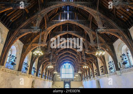 London, Vereinigtes Königreich - 29. Juni 2024: Westminster Hall im Palace of Westminster in London, Vereinigtes Königreich. Stockfoto