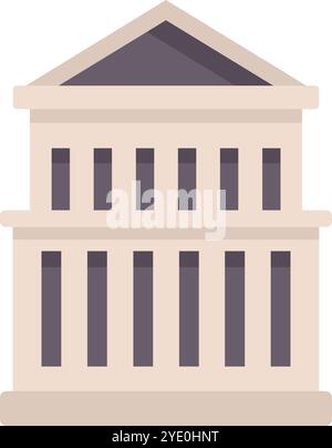 Architektonische Illustration mit einer klassischen Gebäudefassade mit Säulen und einem dreieckigen Dach, die Regierung, Geschichte und Kultur repräsentiert Stock Vektor