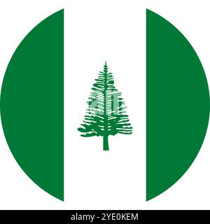 Norfolk Island Circle Flag, Circle Flag of Norfolk Island, Vektorbilder Stock Vektor