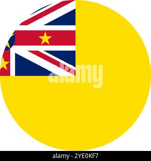 Niue Kreisflagge, Kreisflagge von Niue, Vektorbilder Stock Vektor