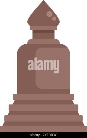 Antike buddhistische Stupa, hoch auf Treppen stehend, religiöse Architektur Illustration Stock Vektor