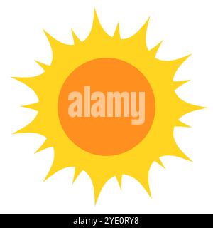 Vektorillustration des Sonnensymbols isoliert auf weiß Stock Vektor