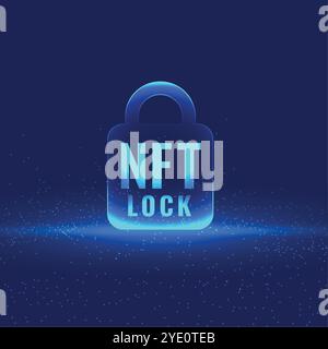 Hintergrundvektor für das sichere Handelskonzept des NFT-nicht-fungiblen Tokens Stock Vektor
