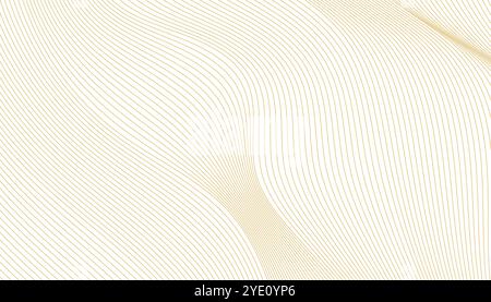 Gelb-weiß gestreifter Hintergrund mit geschwungenen Linien. Vektorabbildung Stock Vektor