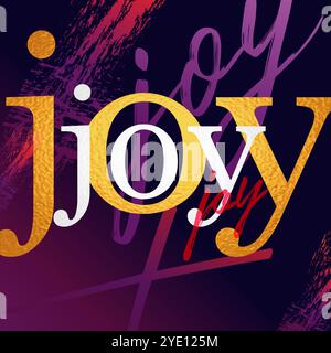 Joy, Kalligraphie-Webfolie. Christlicher Druck mit Text „Joy to the World“ für religiöse Banner oder T-Shirts Stock Vektor