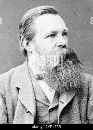 Ein Porträt des sozialistischen Denkers Friedrich Engels, der lebenslang Freund und Mitarbeiter von Karl marx war. Zusammen schrieben sie das Kommunistische Manifest, das eines der einflussreichsten Werke sein muss, die jemals geschrieben wurden. Stockfoto