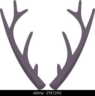 Zwei graue Rentiergeweihe bilden eine Herzform, perfekt für Motive zu weihnachten oder zur Jagd Stock Vektor