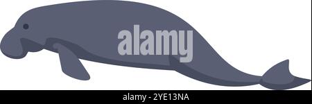 Minimalistische Vektor-Illustration eines Dugong, der friedlich im Meer schwimmt Stock Vektor