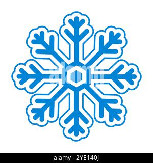 Blaues Schneeflockensymbol für verschiedene Winterthemen Stock Vektor