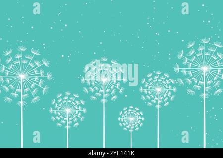 löwenzahn Blumen Samen Design Hintergrund Stock Vektor