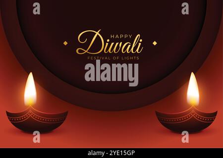 Happy diwali Grußkarte für das Lichterfest Stock Vektor
