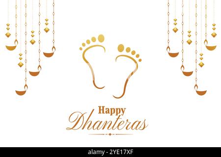 shubh dhanteras Anlass Hintergrund mit goldenen Göttin charan-Design Stock Vektor