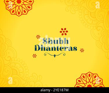 Traditionelle shubh dhanteras hindu religiösen gelben Hintergrund Stock Vektor