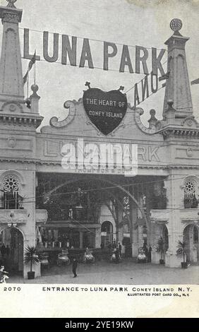 Luna Park auf Coney Island New York. Vintage-Foto von Luna Park Coney Island. Stockfoto