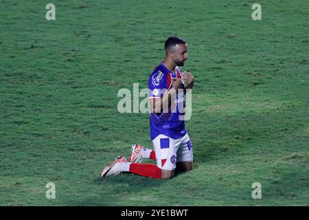 Rio de Janeiro, Brasilien. Oktober 2024. Caio Alexandre aus Bahia betet vor dem Spiel zwischen Vasco da Gama und Bahia für die brasilianische Serie A 2024 im Sao Januario Stadion in Rio de Janeiro am 28. Oktober 2024 Foto: Nadine Freitas/DiaEsportivo/Alamy Live News Credit: DiaEsportivo/Alamy Live News Stockfoto