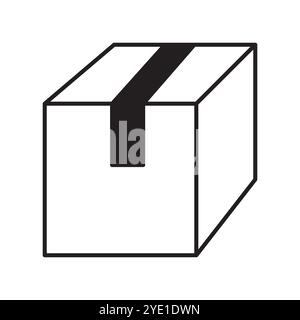Symbol für einfaches Feld. Geschlossener Paketvektor. Versandsymbol. Umrisse des Kartonbehälters. Stock Vektor