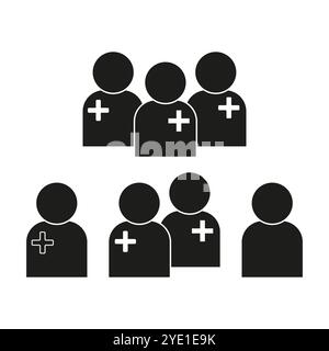 Symbol für medizinisches Team. Symbol für medizinisches Personal. Grafik der Ärztegruppe. Minimalistische Vektor-Illustration. Stock Vektor