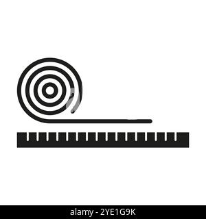 Symbol Maßband. Linealsymbol. Einfaches Messwerkzeug. Lineare Vektordarstellung. Stock Vektor