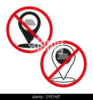PIN für unzulässige Position. Kein Symbol. Konzept für Begrenzungszeichen. Vektorabbildung. Stock Vektor