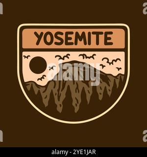 YOSEMITE NATIONAL PARK ABZEICHEN LOGO DESIGN VEKTOR ILLUSTRATION Stockfoto