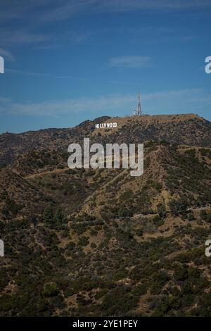 Das Hollywood-Schild vom Griffith Park, Mount Hollywood, Los Angeles, Kalifornien, USA Stockfoto