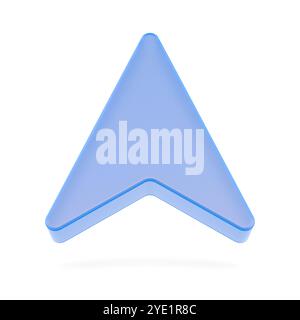 Glaspfeil auf weißem Hintergrund. Isolierte 3D-Darstellung Stockfoto