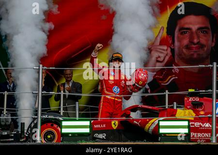 Mexiko-Stadt, Mexiko, 27. Oktober 2024, Carlos Sainz, aus Spanien, tritt für Ferrari an. Der Grand Prix Race Day von Mexiko-Stadt 2024 findet in Mexiko-Stadt statt. Quelle: Michael Potts/Alamy Live News Stockfoto