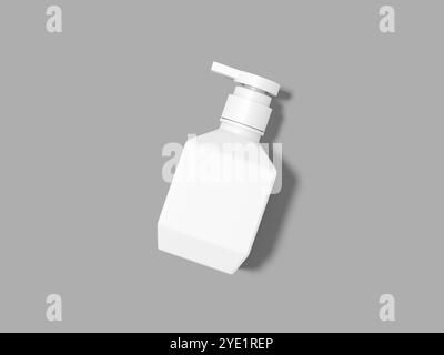 Weißes leeres Modell der kosmetischen Pumpenflasche 3D-Rendering Stockfoto