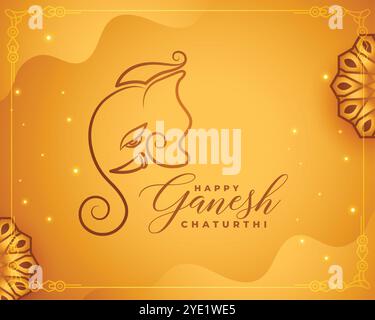 Happy ganesh chaturth Feier Banner in goldener Farbe Stock Vektor