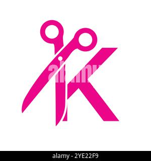 Letter K Salon Logo Konzept mit Schere Symbol Stock Vektor