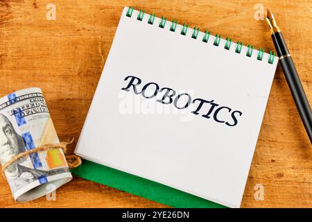 Das Konzept von Technologie und Entwicklung. Phrase, Wörter, Text-ROBOTIK Nahaufnahme. Stockfoto