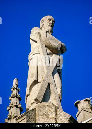 Skulptur am Tempel Expiatori del Sagrat Cor, Tibidabo, Barcelona, Katalonien, Spanien Stockfoto