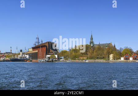 Das Nordische Museum und das Vasa Museum sind Museen auf der Insel Djurgarden im Zentrum Stockholms, Schweden, Europa Stockfoto