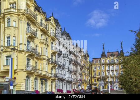 Straße im Stadtzentrum von Marianske Lazne, Tschechische republik Stockfoto