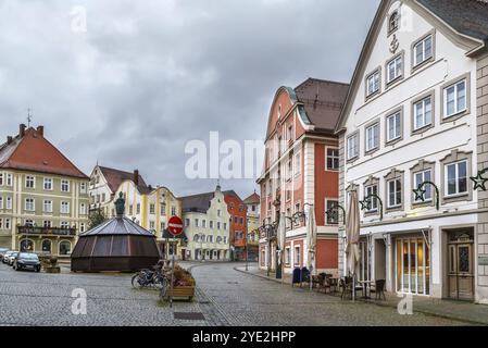 Hauptmarkt mit historischen Häusern in Eichstatt, Deutschland, Europa Stockfoto