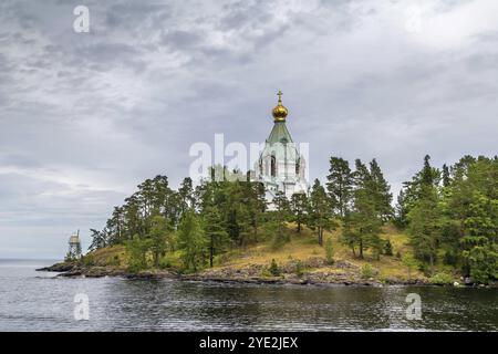Kirche des Heiligen Nikolaus auf der Insel Valaam, Russland, Europa Stockfoto