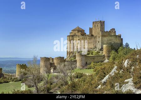 Die Burg Loarre ist eine romanische Burg und Abtei in der autonomen Region Aragon in Spanien. Es ist eine der ältesten Burgen Spaniens Stockfoto