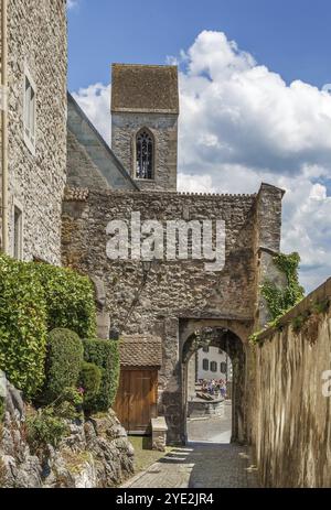 Tor zur Johanniskirche in Rapperswil, Schweiz, Europa Stockfoto