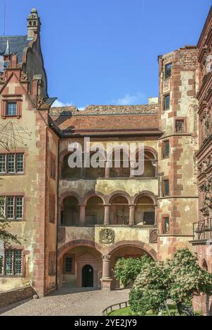 Das Heidelberger Schloss ist eine berühmte Ruine in Deutschland und Wahrzeichen Heidelbergs Stockfoto