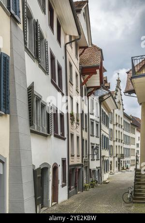 Straße mit historischen Häusern in der Altstadt von Aarau, Schweiz, Europa Stockfoto