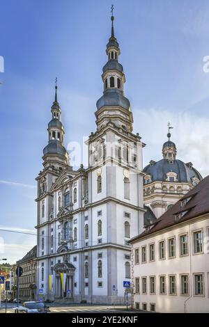 Die Kirche St. Johannes in Würzburg wird auch Stift Haug genannt Stockfoto