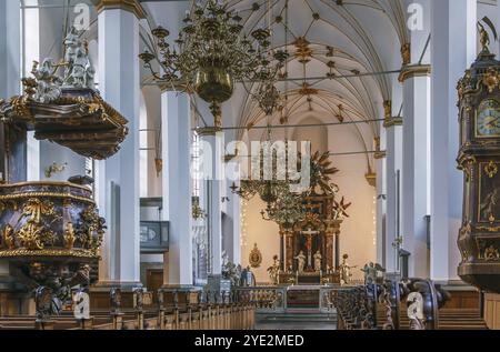 Die Trinitatis-Kirche befindet sich im Zentrum von Kopenhagen, Dänemark. Innenraum Stockfoto