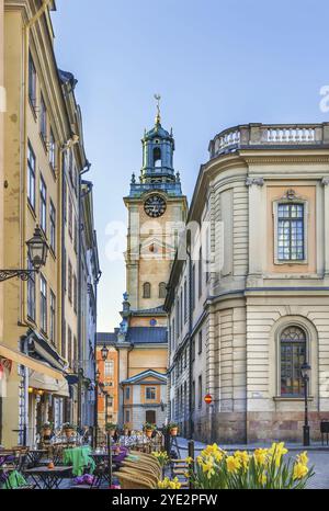 Die Kirche St. Nikolaus ist die älteste Kirche in Gamla Stan, der Altstadt im Zentrum Stockholms, Schweden, Europa Stockfoto