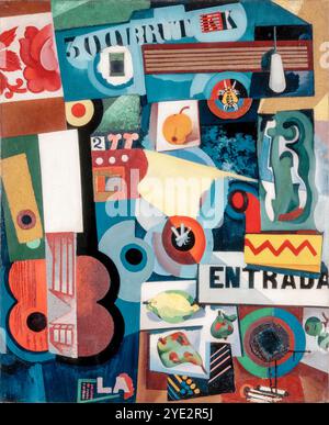 Amadeo de Souza-Cardoso abstrakte Malerei, Untitled (Eintrag), Öl und Collage auf Leinwand, um 1917 Stockfoto