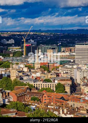 Stadtansicht vom Cabot Tower in Brandon Hill Park, Bristol, England, Großbritannien Stockfoto